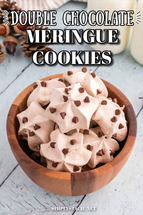 Everyday Cookies, Meringue Cookies Recipe, Blonde Brownie, Chocolate Meringue Cookies, Chocolate Desserts Recipes, Cloud Cookies, Cookie Recipes Christmas, Chocolate Carrot Cake, Cookie Decoration Ideas