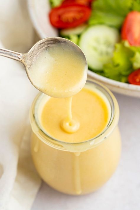 Add more color and flavor to salads, chips, and entrees with this out-of-this-world Outback honey mustard dressing. Outback Honey Mustard Recipe, Outback Honey Mustard, Mustard Vinaigrette Dressing, Honey Mustard Sauce Recipe, Honey Mustard Salad Dressing, Mustard Salad Dressing, Honey Mustard Recipes, Mustard Vinaigrette, Mustard Recipe