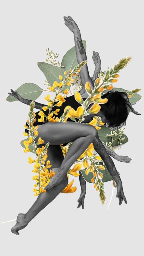 Collage Art Aesthetic, Flower On Head, Surrealist Collage, Nature Collage, Aesthetic Yellow, Digital Collage Art, Collage Book, Collage Art Projects, Quirky Illustration