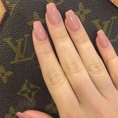 Bridesmaid Nails Pink, Nails One Color, Nails Basic, Acrylic Nails Nude, Bridesmaids Nails, Light Pink Nails, Beige Nails, Basic Nails, Her Nails