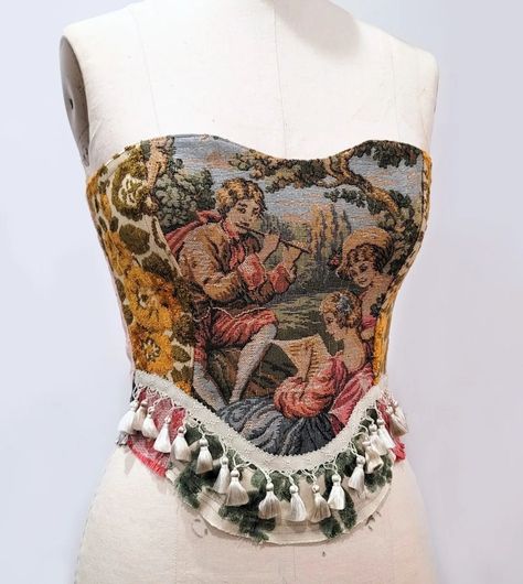 Tapestry Corset, Upcycle Design, Recycled Kimono, Corsets Vintage, Lingerie Costume, Corsets And Bustiers, Lingerie Outfits, Unique Fashion, Pretty Outfits