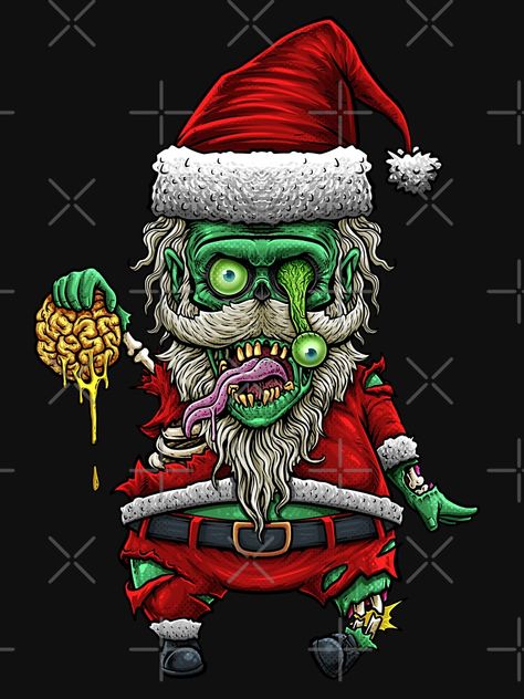 "Monster santa claus ( zombie )" T-shirt for Sale by lillyrise | Redbubble | cthulhu t-shirts - santa claus t-shirts - christmas t-shirts Zombie Christmas, Zombie Art, Zombie T Shirt, Christmas Phone Wallpaper, Christmas T Shirts, Demon Art, Monster Art, Cthulhu, Halloween Art