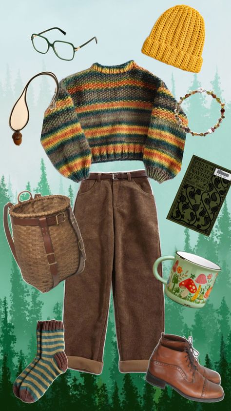 Artsy Winter Outfits, Foraging Outfit, Hippie Winter Outfits, Camping Aesthetic Outfits, Forest Foraging, Workwear Vintage, Mama Style, Wardrobe Design, Wearing Clothes