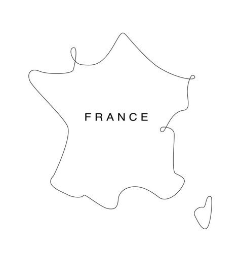 France Map Illustration, Cartoon Map, Assouline Books, Country Line, Country Aesthetic, Minimalist Travel, France Map, Europe Map, Continuous Line