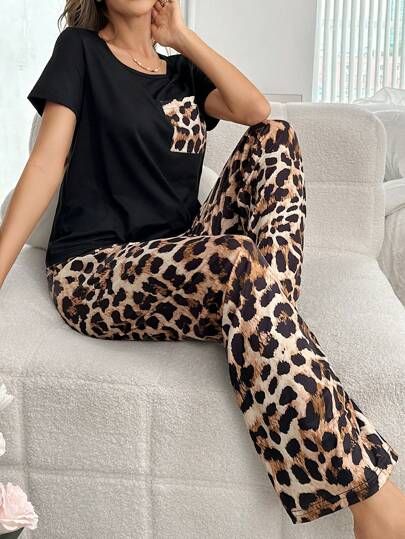 Sleepwear Women Pajamas, Leopard Print Pants, Leopard Print Shorts, Pant Sets, Matching Pants, Casual Chic Outfit, Salamanca, Print Pajamas, Pajama Set Women