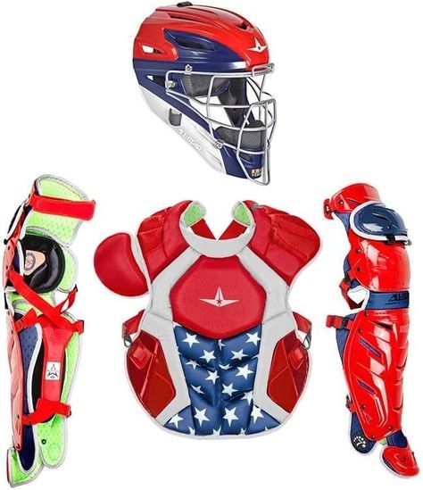 About this item CATCHER SAFETY, REIMAGINED: This innovative design and All-Star’s patented technology keeps you safe while you’re behind the plate. Gear includes an impact-resistant ABS plastic shell with additional forehead thickness and a backplate with retention bridges to keep all straps secure. PROTECTIVE AND COMFORTABLE: Don’t think you need to sacrifice comfort for safety behind the plate. This set offers both in one place. IMPROVED VISION: Features a patented I-BAR VISION steel cage, Catchers Gear, All Star, Baseball, Sports, Design