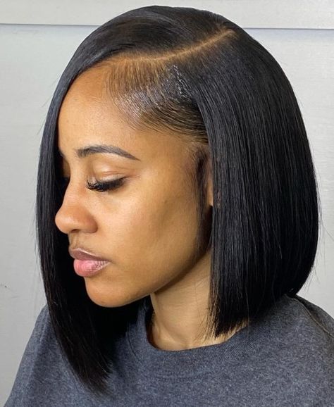 50 Stunning Asymmetrical Bob Ideas You’ll Want To Try Bob Hairdos, Bob Weave Hairstyles, 27 Piece Quick Weave Hairstyles, 27 Piece Quick Weave, Sew In Styles, Short Sassy Hairstyles, Weave Bob Hairstyles, Weave Bob, Natural Hair Bob