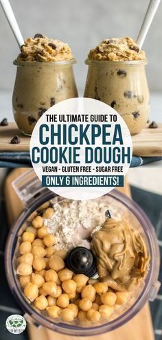 This Chickpea Cookie Dough is made from wholesome ingredients, but will still satisfy your sweet tooth! Plus it's Vegan, Grain-Free, and Refined Sugar-Free. #vegann #chickpea #cookiedough #dairyfree #glutenfree #sugarfree | frommybowl.com Cookie Dough Vegan, Chickpea Cookie Dough, Chickpea Cookies, Cheesecake Vegan, Cookie Dough Recipes, Gluten Free Sugar Free, Healthy Easy, Vegan Dessert Recipes, Vegan Sweets