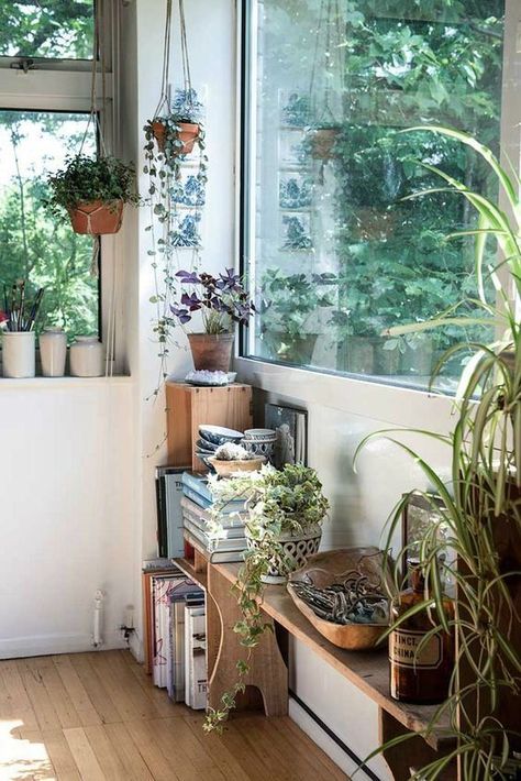 Home Inspo Lots Of Plants, Smart Tiles, Natural Home Decor, Decor Rustic, My New Room, Reading Nook, Home Fashion, 인테리어 디자인, My Dream Home