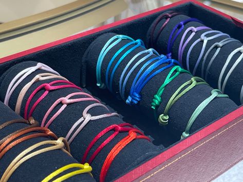 Cartier Friendship Bracelet, Cartier Thread Bracelet, Cartier Silk Cord Bracelet, Cartier Cord Bracelet, Cartier Trinity Bracelet Cord Colors, Jewelery Stacks, Cartier Trinity Bracelet, Silk Cord Bracelet, Trinity Bracelet