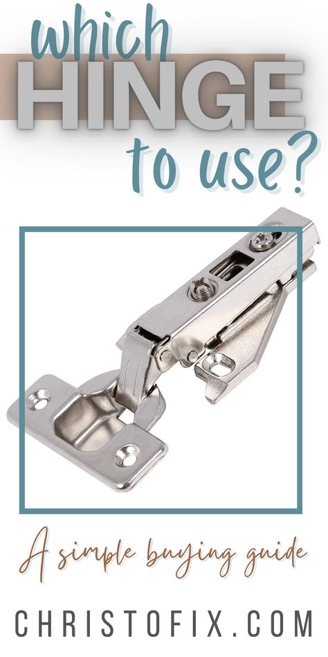 This pin will lead you to my blog post where you can discover the 5 most used types of cabinet door hinges to make furniture. With this blog, you will get better insight into building kitchen cabinets, bathroom cabinets, or even cabinets for your workshop. | www.christofix.com How To Change Hinges On Kitchen Cabinets, Adjusting Kitchen Cabinet Doors, Types Of Hinges Cabinets, Cabinet Door Hinge Types, How To Install Hinges On Cabinet Doors, Cabinet Hinges Types Of, Inset Cabinet Hinges, Types Of Cabinet Doors, Build Cabinets