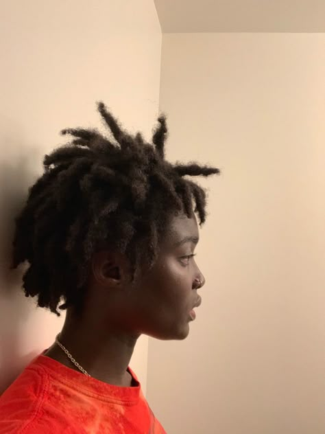 A picture of a girl with short locs which are natural and I retwist Ed. Short Freeform Dreads, Short Freeform Locs, Freeform Locs Black Women, Freeform Afro, Free Part Locs, Semi Free Form Locs, Freeform Locs Women, Semi Freeform Locs, Locs Women