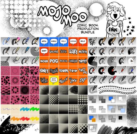 Mojo Moo for comics - Resources / Brushes and Bundles - Krita Artists Krita Brushes Free, Krita Tips, Krita Brushes, Ibispaint Brushes, Jujutsu Kaizen, Female Pose, Female Pose Reference, Sketch Notes, Resource Management