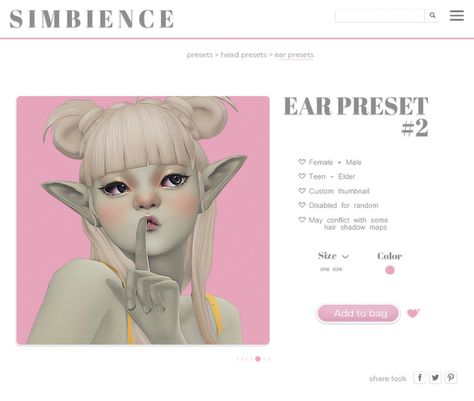 Supernatural Ear Preset #2 | simbience on Patreon Sims 4 Mm Cc, Sims 4 Body Mods, Sims 4 Cc Skin, Sims 4 Cc Folder, Sims 4 Gameplay, Sims 4 Mm, Sims Four, Sims 4 Cc Packs, Sims 4 Collections