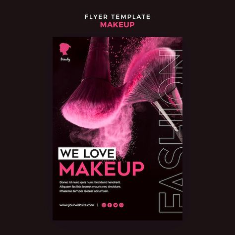 Make Up Poster Design, Make Up Flyer Design, Make Up Poster, Makeup Advertisement, Makeup Poster, Beauty Poster, Beauty Salon Posters, Promo Flyer, Photoshop Tuts