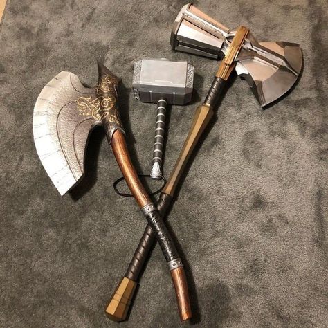 Marvel Thor, Cool Swords, Marvel Entertainment, Fantasy Armor, Marvel Wallpaper, Marvel Heroes, Marvel Art, Axes, Marvel Superheroes