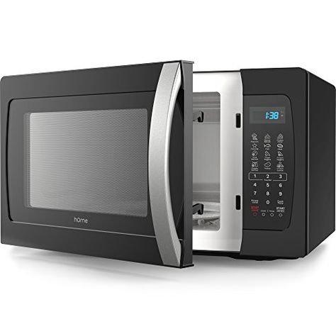 hOmeLabs 1050 watt Countertop Microwave Oven with Accessories - Black Stainless Steel Microwave Cooker 1.3 cu ft Popcorn Pizza Maker - Glass Cooking Tray Food Plate - Microwave Ovens for Counter Modern Microwave, Pizza Cooker, Pizza Popcorn, Microwave Cooker, Black Microwave, Countertop Microwave Oven, Pizza Maker, Oven Cooker, Stainless Steel Microwave