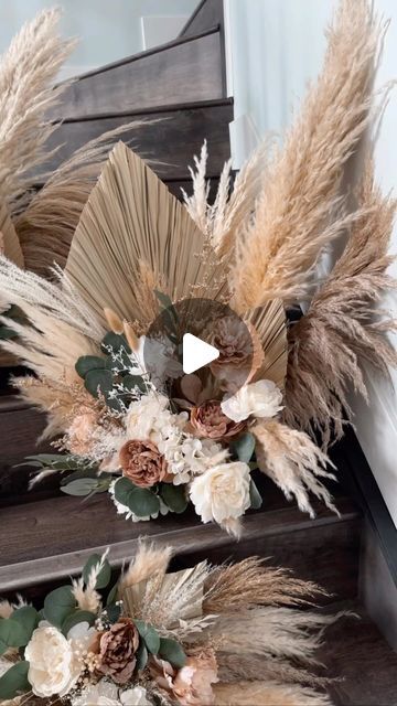 10K views · 1.1K likes | Pampas Outlet  𝐻𝒾 𝐼’𝓂 𝐼𝓇𝑒𝓃𝑒 || Pampas & dried flowers on Instagram: "Neutrals with muted pop of colours for Vanessa 🤎 . . . . . #weddingflowers #weddingtrends #neutrals #colourscheme #bohoneutrals #florist #weddingflorist #boho #pampasgrasswedding #driedflowers #driedarrangement #driedandpreservedflowers #driedweddingflowers #pampas #floralarrangement #florals #floraldesign #floralarrangements" Pampas Floor Arrangement, Pampas Mixed With Greenery, Floral Hoop Centerpiece Pampas, Pampas’s Grass Arrangements, Boho Dried Floral Centerpieces, Boho Pampas Grass Wedding Arch Arrangement, Diy Pedestal, Grass Wedding, Boho Bouquet