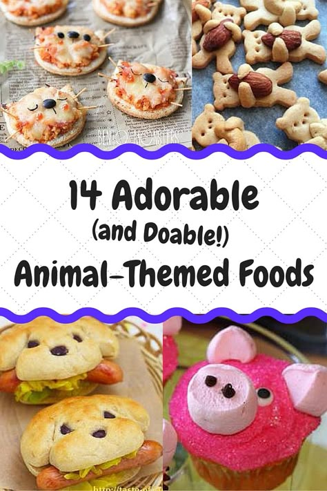 Super cute food in MINUTES! These animal themed snacks are perfect for any party or gathering. Who are we kidding? We''d eat these every day! Zoo Party Food, Pinterest Desserts, Animal Party Food, Animal Themed Food, Animal Shaped Foods, Theme Snack, Themed Snacks, Animal Snacks, Animal Food