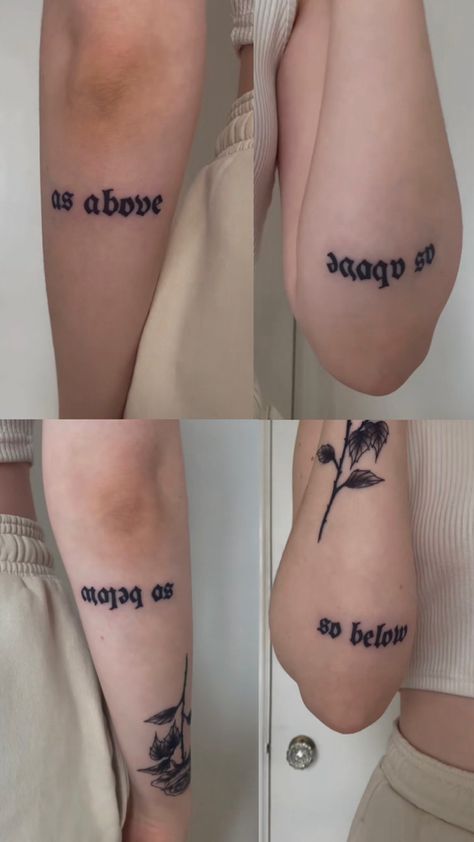 As Above So Below Tattoo, Patchwork Tattoos, As Above So Below, Jewelry Tattoo, Word Tattoos, Skin Art, Tatting, Tattoo Ideas, Piercings