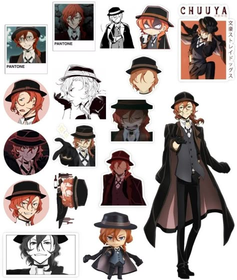 Bsd Stickers Printable, Bsd Printables, Chuuya Sticker, Bsd Stickers, Anime Crafts Diy, Nakahara Chuuya, Diy Phone Case Design, Anime Paper, Anime Printables