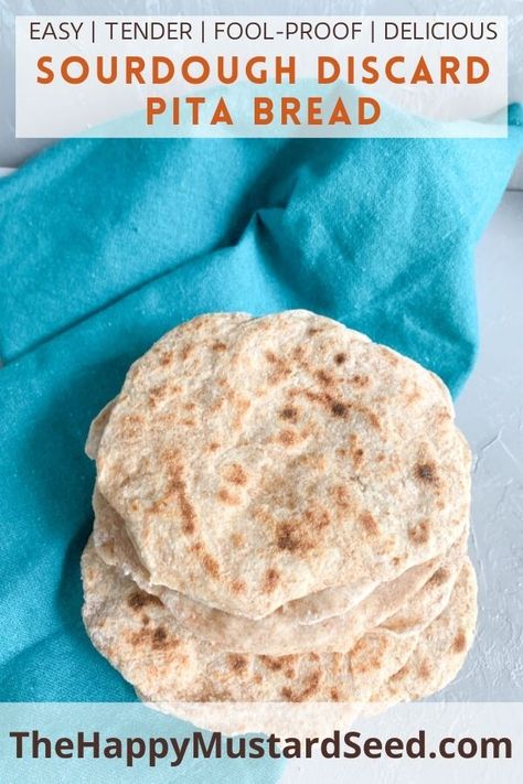 This sourdough discard pita recipe is so delicious! Soft and versatile, this pita bread made from sourdough discard is perfect for flatbread pizzas, sandwiches, gyros, and so much more. Pita Bread Without Yeast, Discard Pita Bread, Same Day Sourdough, Greek Pita Bread, Pita Recipe, Flatbread Pizzas, Sourdough Discard Recipes, Pepperoni Bread, Bread Without Yeast