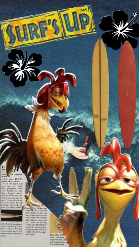 Chicken Joe Pfp, Chicken Joe Surfs Up Wallpaper, Chicken Joe Tattoo, Chicken Joe Surfs Up Tattoo, Rooster Aesthetic Wallpaper, Chicken Joe Surfs Up, Skateboard Art Design, Skateboard Art, Surfs Up