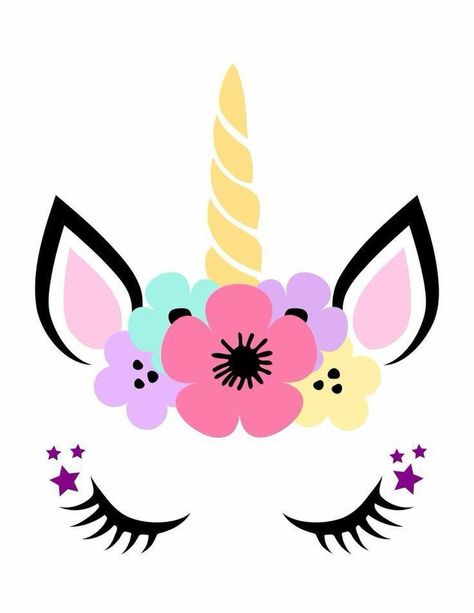 Cake Topper Free Printable, Unicorn Template, Unicorn Topper, Unicorn Images, Unicorn Flowers, Unicorn Printables, Ear Art, Unicorn Cake Topper, Unicorn Crafts