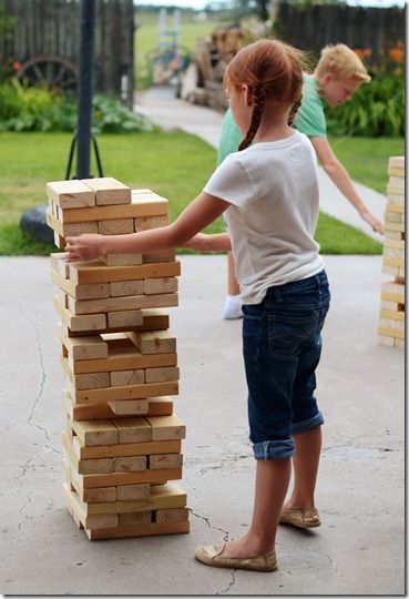 GIANT Jenga- talk about a fun addition to a cook out or BBQ! LOVE this idea! Garden Basics, Grandma Ideas, 2x4 Projects, Giant Jenga, Reunion Games, Family Reunion Games, I Do Bbq, Children's Activities, Natural Playground