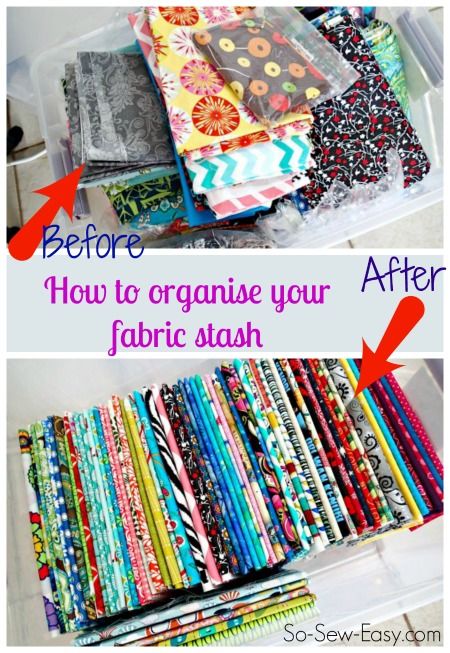 Neat way to fold and organise fabric - So Sew Easy Sewing Room Storage, Sewing Storage, Sewing Room Organization, Quilting Room, Sew Ins, Sewing Space, Beginner Sewing Projects Easy, Organize Fabric, How To Fold