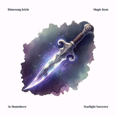 A dagger capable of summoning hail and snow ❄️ . . . #dagger #rimesong #icicle #winter #storm #dnd5e #Homebrew5e #magicitem #magicdagger Dagger Concept Art, Dnd Dagger, Rpg Items, Magic Tools, Dnd Magic, Fanfic Ideas, Magic Items, D&d Dungeons And Dragons, Drawing Templates