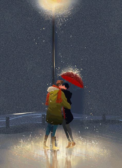 Couple In Rain, Rain Gif, I Love Rain, Good Night Gif, Animation Artwork, Animated Love Images, Cute Couple Art, Trik Fotografi, Beautiful Gif