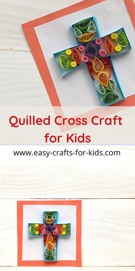 Quilled Cross Craft for Kids Religious Easter Crafts For Kids, Cross Crafts For Kids, Quilling Cross, Quilled Cross, Crafts For Easter, Jesus Died On The Cross, Stellar Vbs, Easter Religious Crafts, Religious Crafts