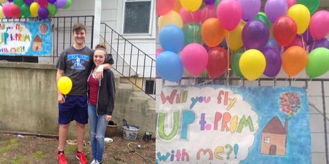 9 Amazing Promposals Inspired By Your Favorite Movies and TV Shows Up Promposal Disney, Amazing Promposals, Up Promposal, Prom Proposals, Elsa Birthday Party, Dance Proposal, Prom Pictures Couples, Prom Goals, Prom Picture Poses