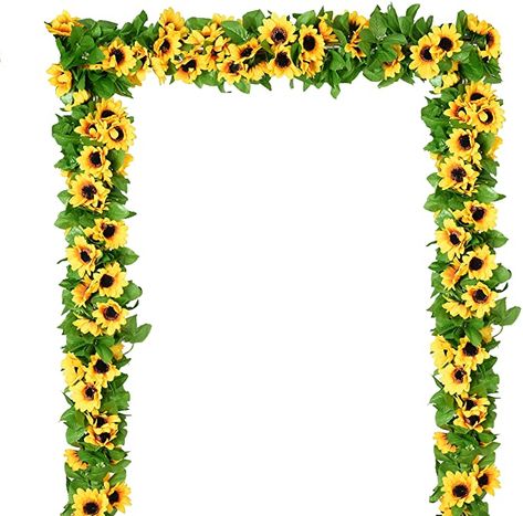 Sunflower Garland, Wedding Party Table Decorations, Sunflower Party, Sunflower Baby Showers, Hanging Vines, Wedding Party Table, Garden Birthday, Engagement Decorations, Wedding Leaves