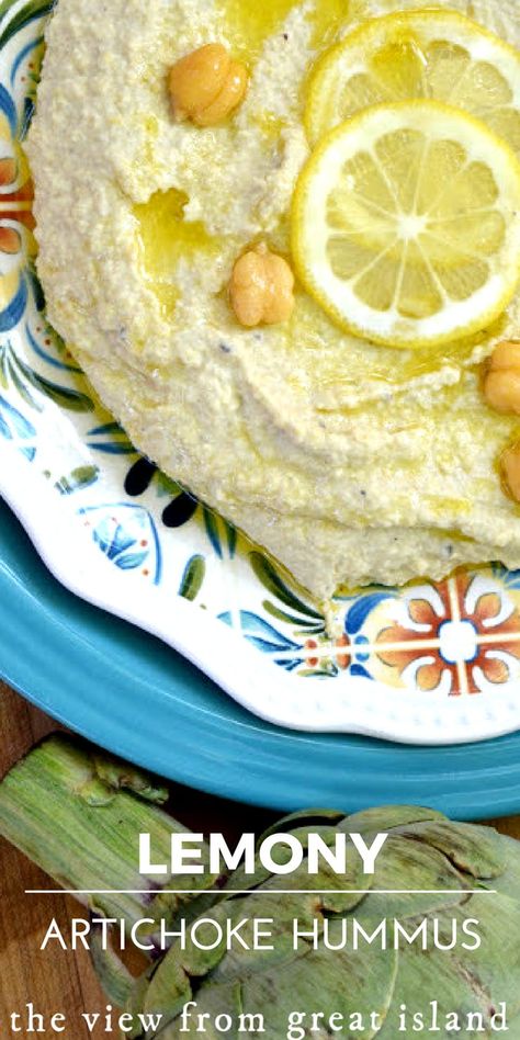 Artichoke Hummus, Lemon Hummus, Hummus Recipe Homemade, The View From Great Island, Butterscotch Pudding, Vegan Dip, Hummus Recipe, Gingerbread Men, Appetizer Dips