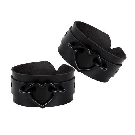 PRICES MAY VARY. Top Material: Made of hight quality faux leather, They are harmless to body, soft and comfortable to wear for long time. Adjustable Bracelet: snap adjustable, one size fit most wrist. Wide Application: Suitable for band show, halloween custum, heavy metal party, cosplay party, rock star and biker accessories, or just daily use.Great Ideal Ideal Gift: good idear as gift on birthday, graducation, Christmas day, Valentine's day, Halloween or New Year. 100% brand new, if you have an Heavy Metal Party, Goth Bracelets, Bracelet For Man, Biker Accessories, Studded Bracelet, Edgy Accessories, Heart Choker Necklace, Leather Heart, Punk Accessories