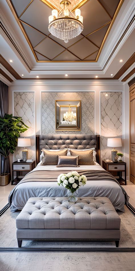 Luxury Bedroom Master With Balcony, Piopi Designs For Bedroom, Luxury Master Bedrooms Decor Classy, Hotel Room Design Luxury Modern, Bad Design Bedrooms Beds, Classy Bedroom Ideas For Couples, Luxury Hotel Room Bedroom Suites, Rich Bedroom Luxury, Royal Luxury Bedroom Design