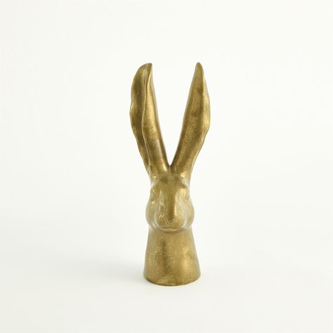 Rabbit-Matte Gold Ceramic Rabbit, Large Rabbits, Rabbit Sculpture, Rabbit Figurine, Global Views, High Fashion Home, Matte Gold, Gold Material, Rug Shopping