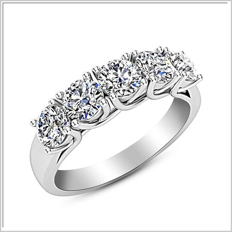 1 Carat (ctw) 14K White Gold Round Diamond Ladies 5 Five Stone Wedding Anniversary Stackable Ring Band Value Collection Lab Created Diamond Rings Engagement, Couples Ring, Unicorn Charm, Bracelets Women, Stone Wedding, Men Gifts, Bracelet Women, Diamond Anniversary, Stackable Ring