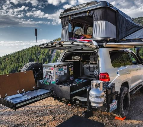 4wd Camping, Astuces Camping-car, Overland Camping, Heavy Duty Drawer Slides, Camping Setup, 4x4 Camping, Camper Car, Suv Camper, Auto Camping