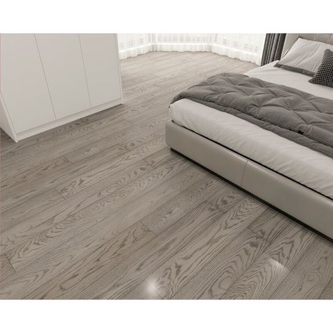 Montserrat Elysian Oak 1/2" Thick x 7" Wide x Varying Length Engineered Hardwood Flooring | Wayfair Oak Floorboards, Monochrome Decor, Oak Laminate Flooring, Mohawk Flooring, Floating Floor, Oak Laminate, Caster Chairs, Engineered Hardwood Flooring, Grey Oak