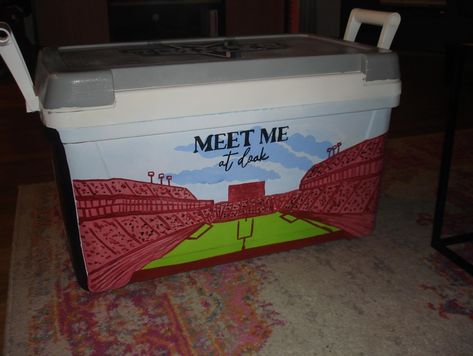 MORE FRAT COOLERS!! No bc i actually had a lot of fun doing this when i wasn’t about to crash out!!! All of the coolers I’m posting were for the SAME weekend!! Talk about stressful lol🫡🫡 Anywayssss here’s flicks Top Of Frat Cooler Ideas, Austin Frat Cooler, Pike Frat Cooler, Frat Coolers Ideas Formal, Nola Cooler, Painted Coolers, Formal Cooler, Frat Coolers, Cooler Painting