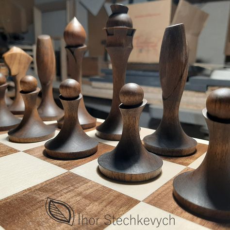 Whittled Chess Pieces, Wood Chess Pieces, Woodturning Chess Pieces, Hand Carved Chess Pieces, Wood Carved Chess Pieces, See Videos, Chess Set, Chess, Modern Style