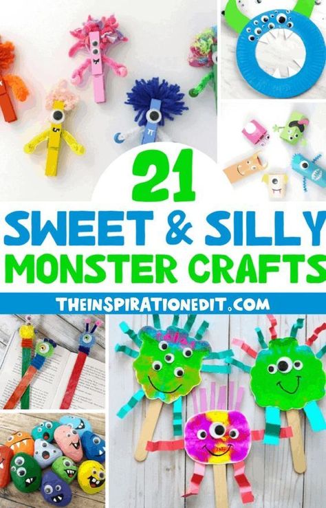 When we think of monsters we typically think of the scary kinds. However, you can enjoy these adorable, not-at-all-scary monster crafts for kids from the Inspiration Edit. All of these monster crafts are easy to make and are great for preschoolers and toddlers. Try one of these monster crafts this Halloween! Monster Crafts For Kids, Crafts Toddlers, Scary Monster, Easy Mother's Day Crafts, Monster Craft, Diy Preschool, Monster Crafts, Monster Theme, Love Monster