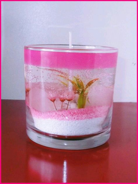 Gel Candles Diy, Gel Candles Ideas, Jell Candles, Candle Wax Art, Gel Candle Diy, Diy Candles With Flowers, Jelly Candles, Gel Wax Candles, Candle Making Recipes