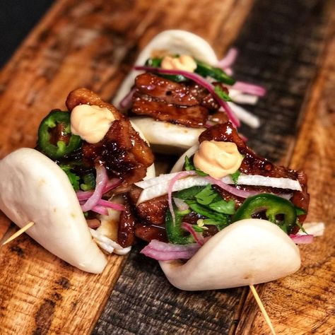 Pork Belly Bao Buns | Asian Cooking | Pork Belly | Asian Food Gourmet Asian Food, Pork Belly Bao Buns Recipe, Pork Belly Appetizer, Pork Belly Bao Buns, Bao Buns Recipe, Pork Belly Bao, Pork Belly Tacos, Gua Bao, Cooking Pork