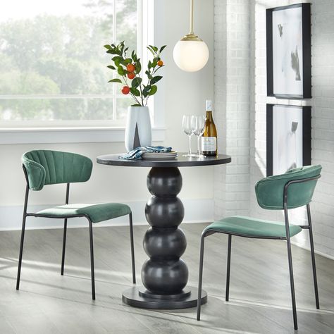 Designed by Angelo Surmelis, the Spheres Pedestal Bistro Table is perfect for a small dining room or breakfast nook, and it coordinates easily with any style of decor. Pedestal Bistro Table, Marble Bistro Table, Wood Base Dining Table, Small Dining Room, Traditional Dining Tables, Table Bistrot, Dining Room Seating, Traditional Dining, Small Dining Table