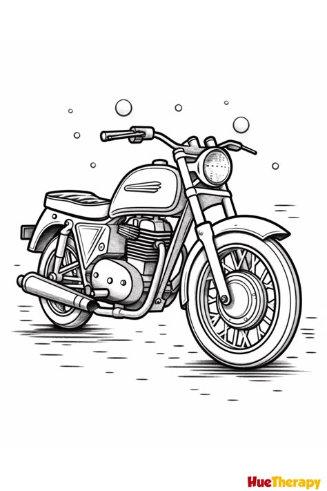 12 Free Printable Motorcycle Coloring Pages for Kids Harley Davidson Drawing Easy, Motorcycle Coloring Pages, David Mann Art, Harley Davidson Merchandise, Police Motorcycle, Harley Davidson Posters, Motorbike Art, Motorcycle Drawing, Bike Drawing