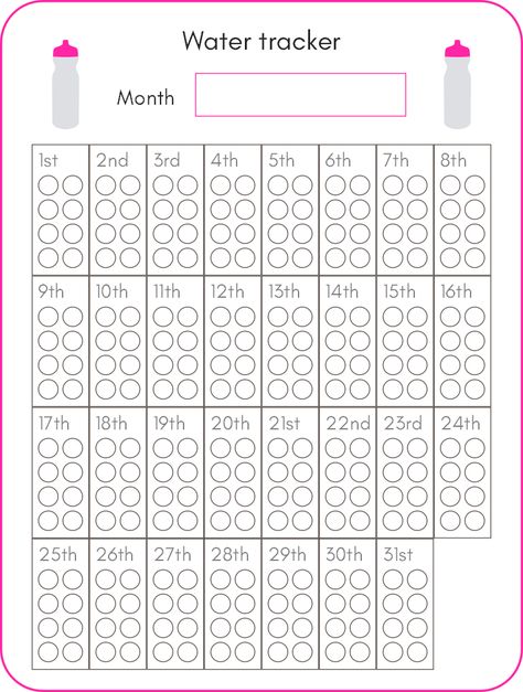 Printable water tracker - free download to help you stay healthy Free Printable Water Tracker, Water Tracker Printable Free, Water Tracker Bullet Journal, Water Planner, Printable Water Tracker, Planning Sport, Water Tracker Printable, Tracker Free, Daily Water Intake